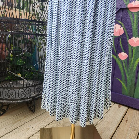 Mary Dress / Vintage 1950's Blue & White Checkered Nylon Midi Dress AS IS - Picture 9 of 17